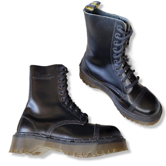 Dr. Martens Shoes - Dr. Martens RARE Vintage 90's Made in England Black Smooth Leather Combat Boot